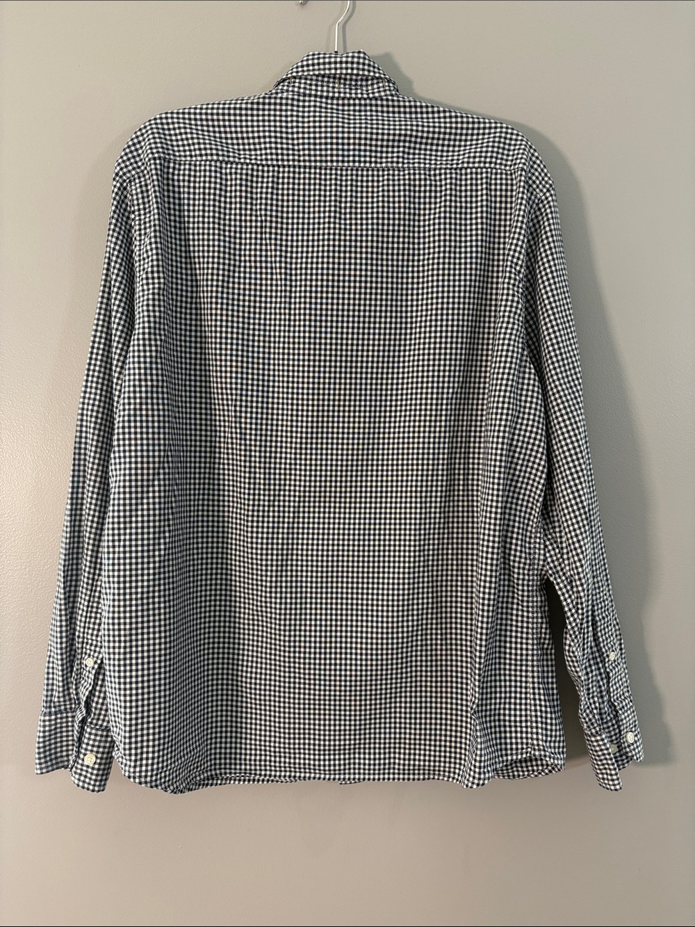 Banana Republic Navy & White Small Checkered Button-Down Shirt size XL - Picture 6 of 8